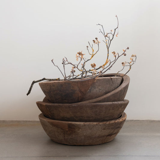 20" Round Teak Wood bowl