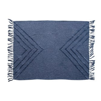 Stonewashed Blue Cotton Throw