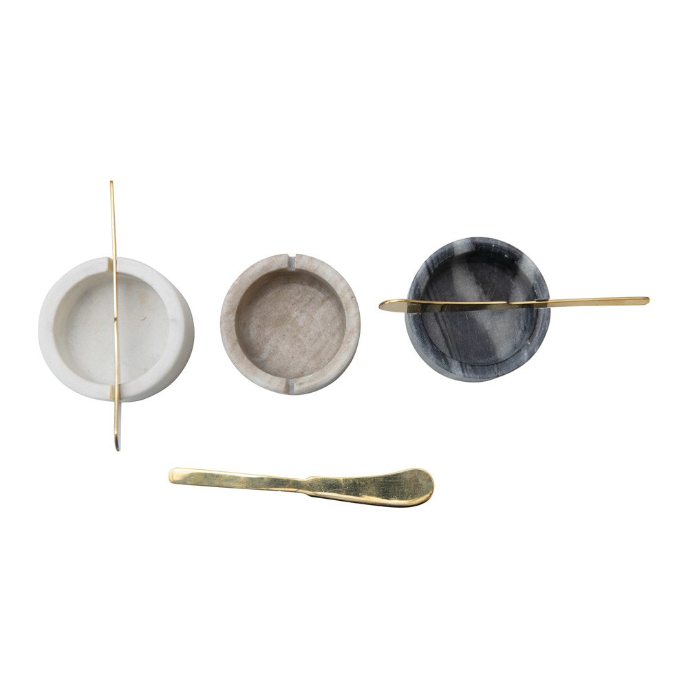Marble Bowl with Knife Set