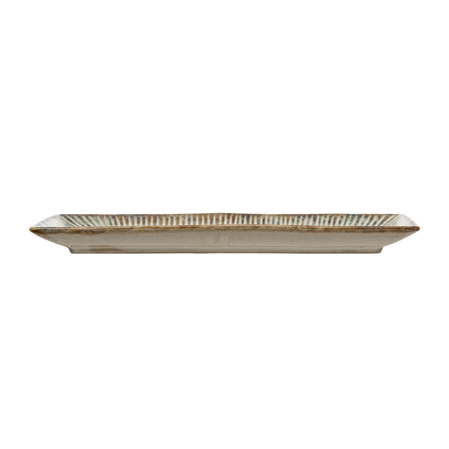Stoneware Platter with Crimped Edge