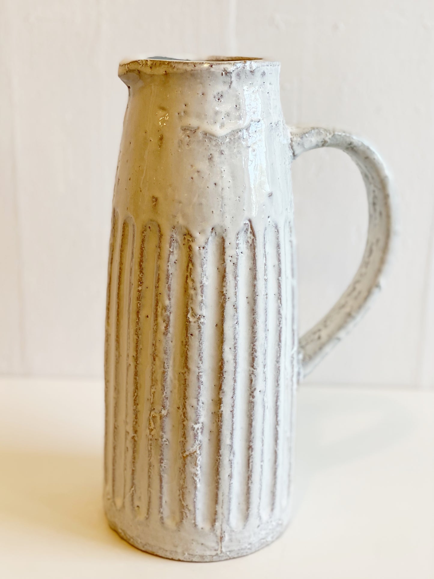 Stoneware Stripe Pitcher