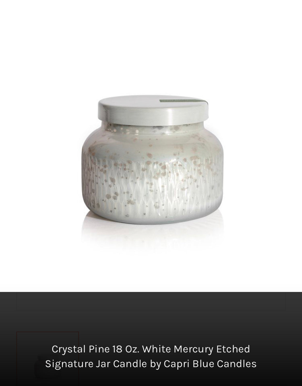 CapriBlue Crystal Pine Mercury Etched Jar Candle