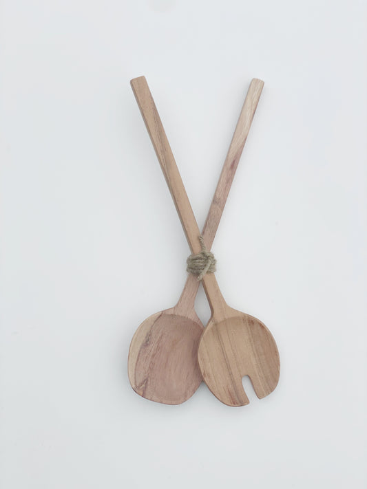 WOOD SALAD SERVER SET
