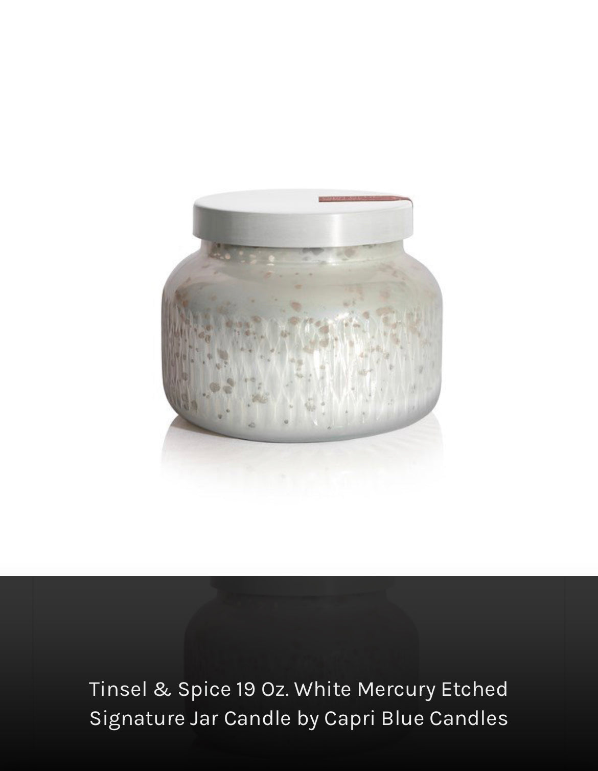 Tinsel & Spice Mercury Etched Jar Candle by CapriBlue