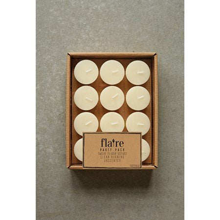 Unscented Votive Candles In Box, Set of 12