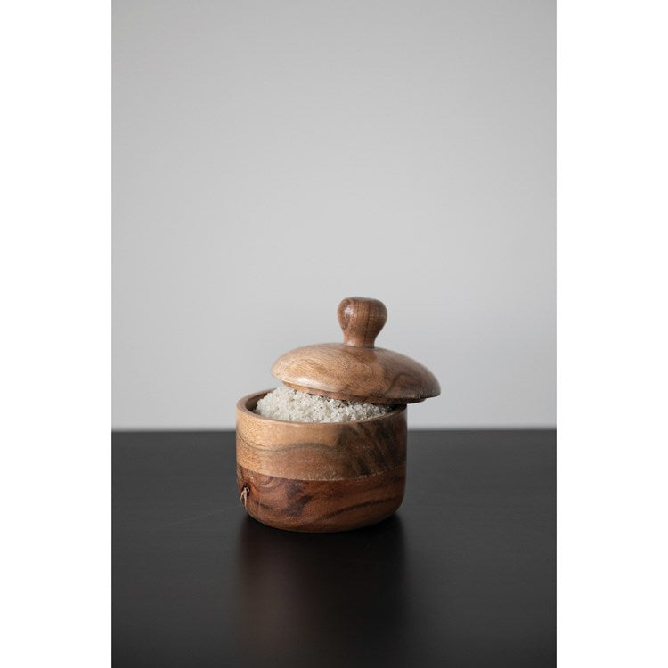 Acacia Wood Salt Box