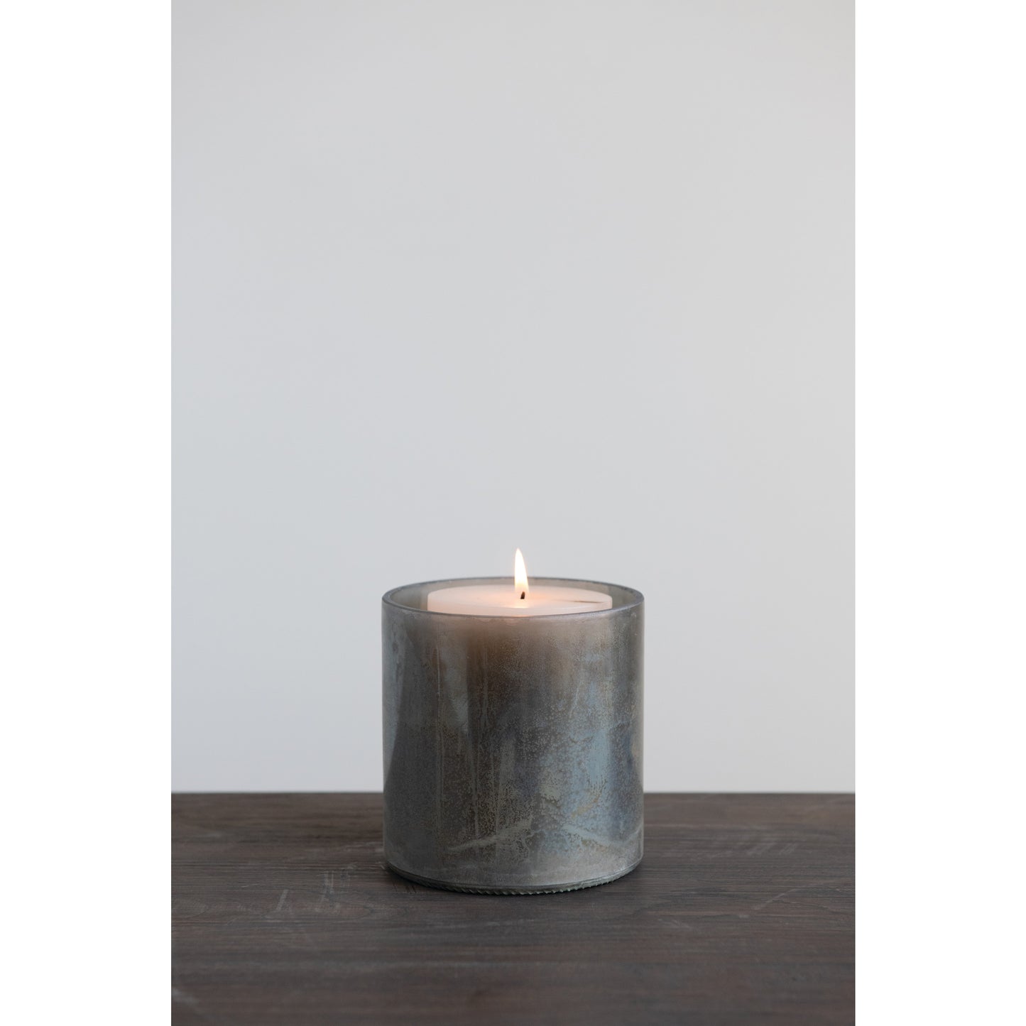Glass Vase/Votive Holder with Pewter Finish