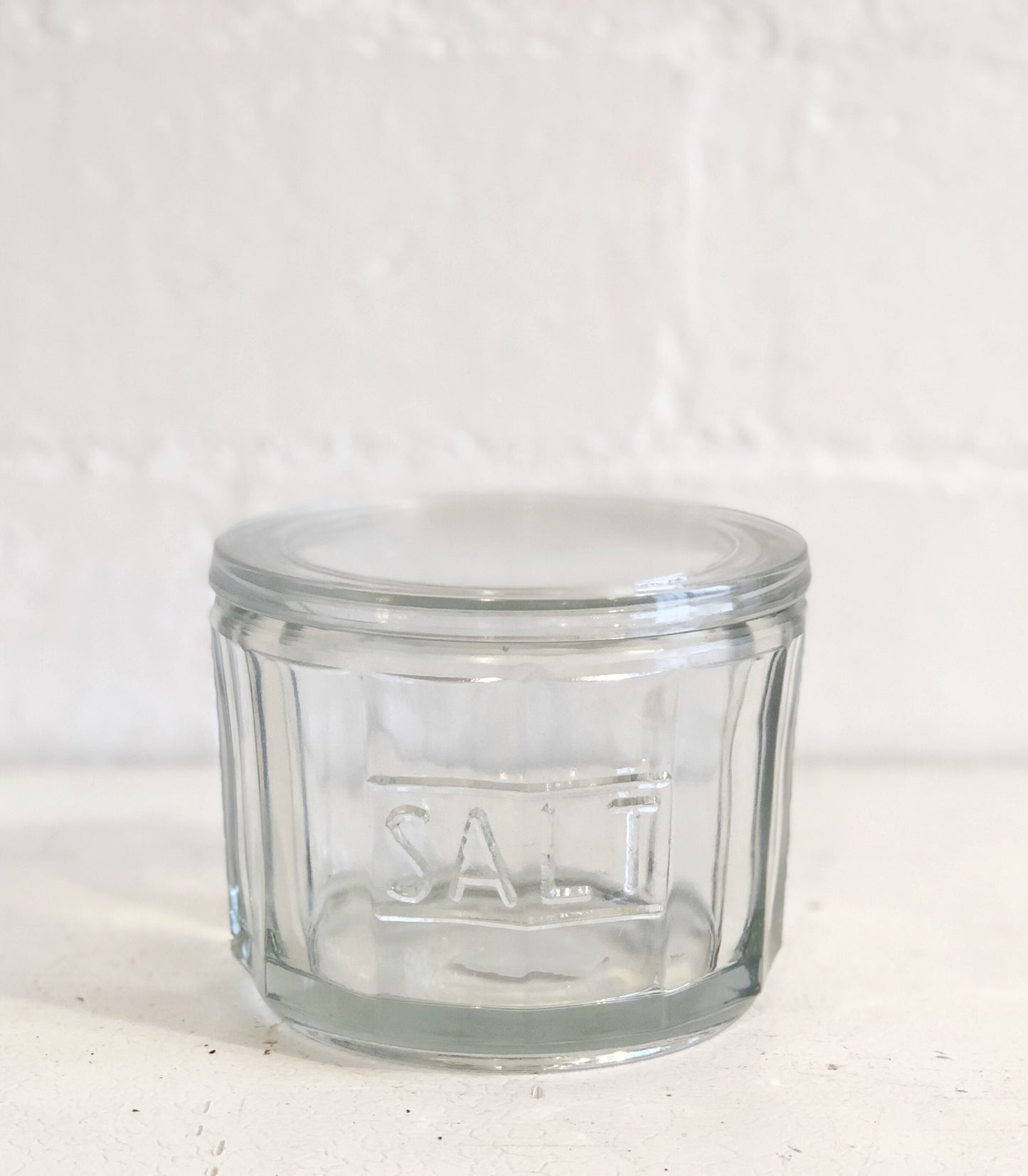 Glass vintage style salt jar