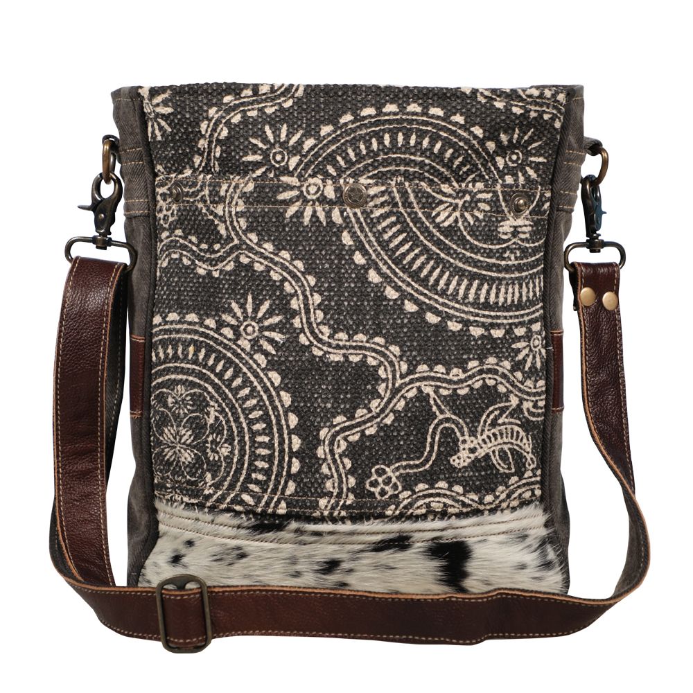 Tribal Crossbody Messenger Bag Vintage Brown