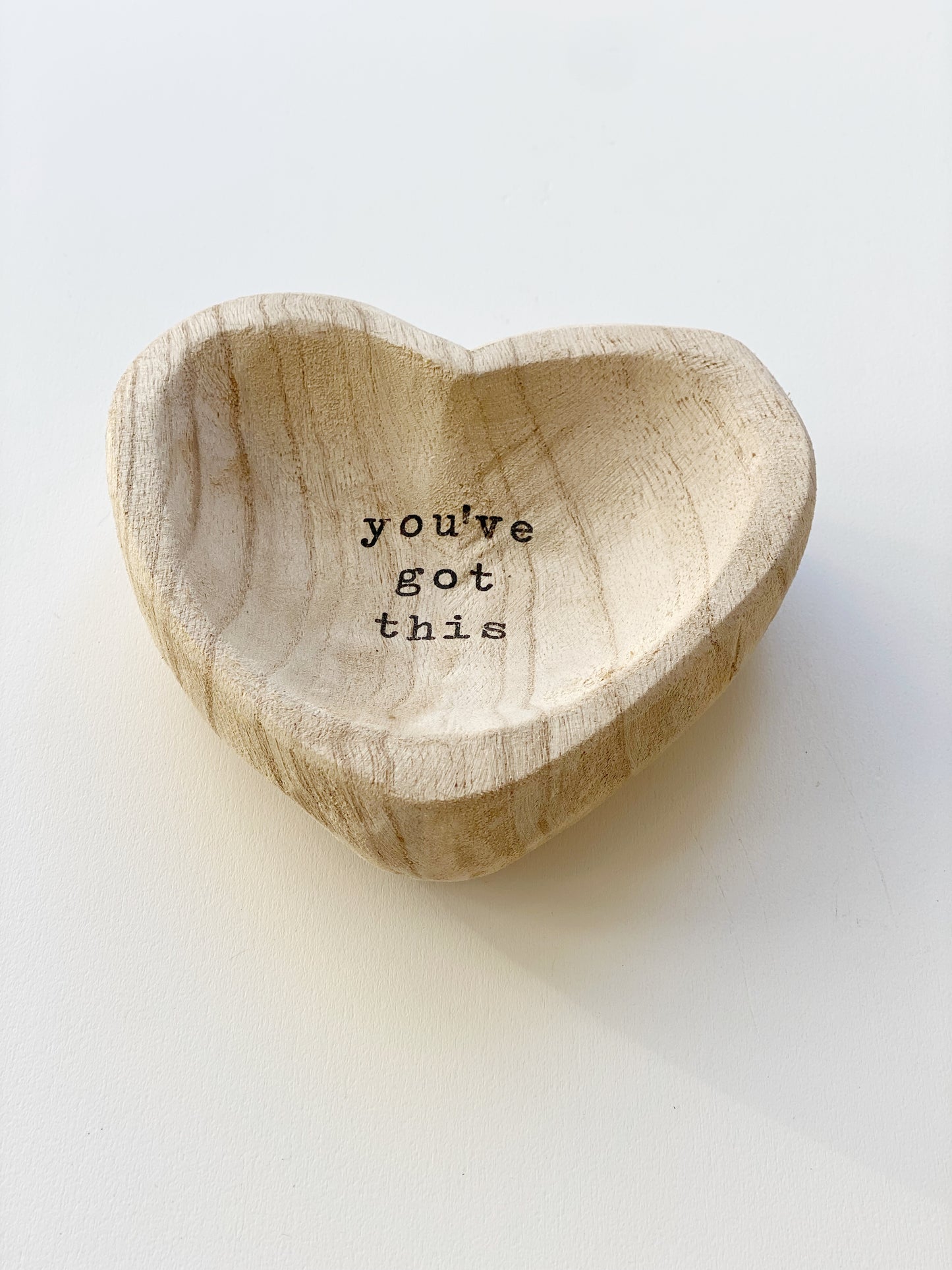 Wood Heart Trinket Dish