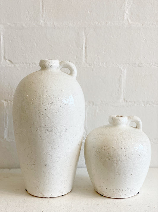 White Handle Jug Vase