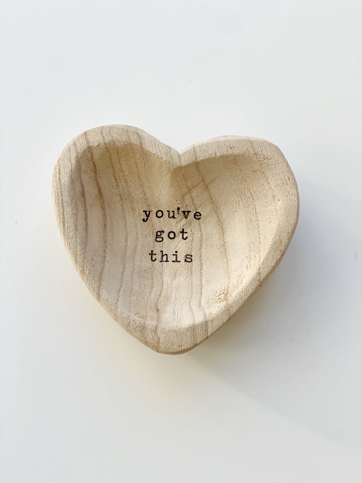 Wood Heart Trinket Dish