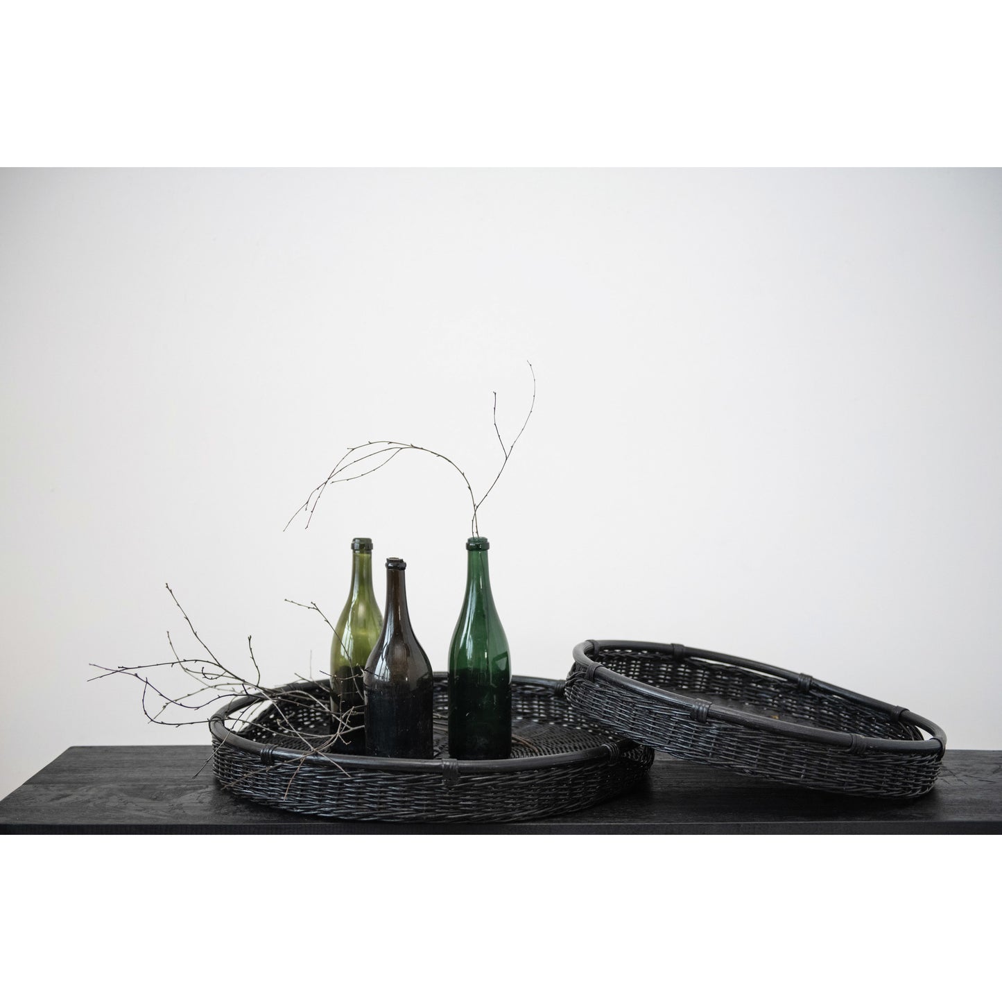 Black Rattan Tray