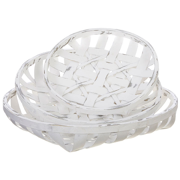 White Distressed Tobacco baskets