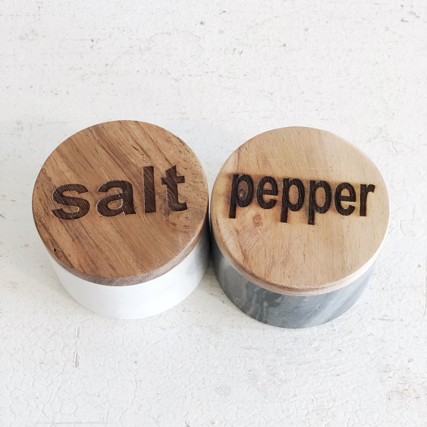 Salt and Pepper Marble Jars