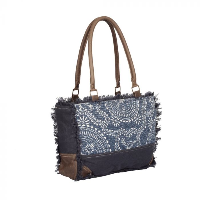 Navy Kilim Weekender Tote