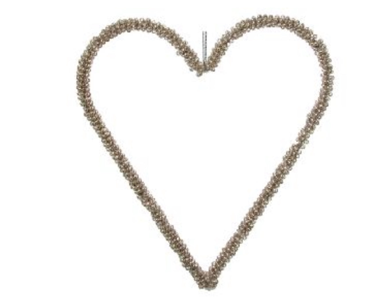 Beaded Silver  Heart  Ornament