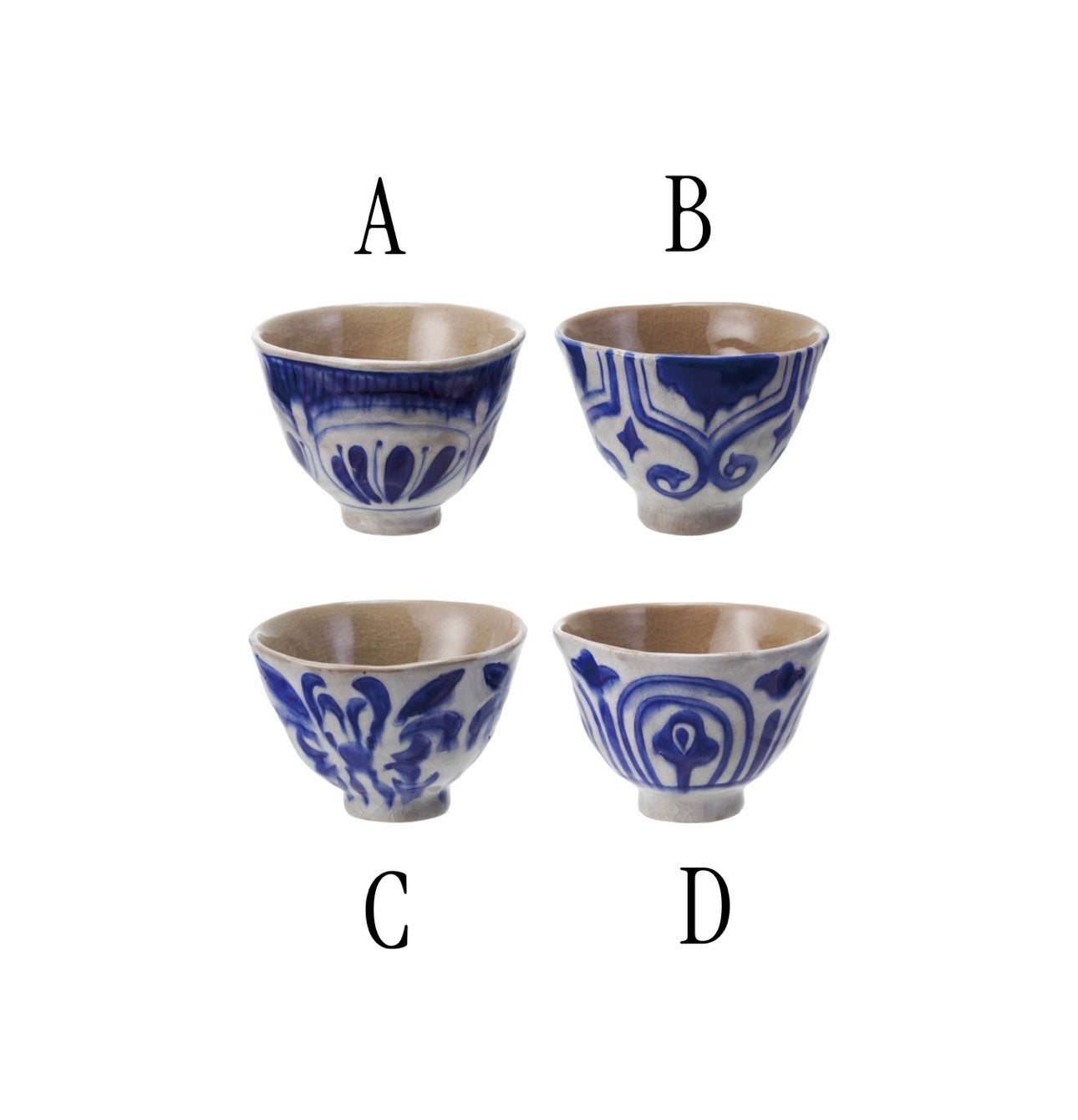 10 oz. Hand-Painted Stoneware Bowl/Teacup, 4 Styles (Each Varies)