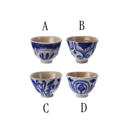 10 oz. Hand-Painted Stoneware Bowl/Teacup, 4 Styles (Each Varies)
