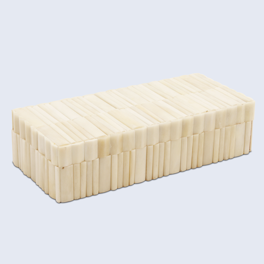 Decorative Box Ivory Stem White : 10x4.5x2.5