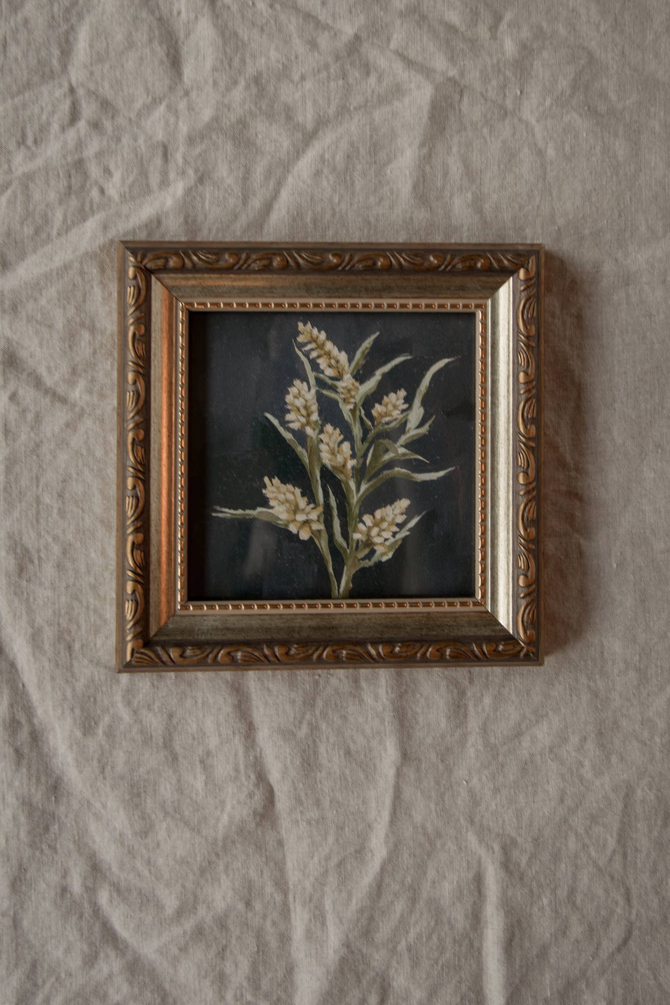 Antique Style Framed Art Print - Goldenrod Wildflower