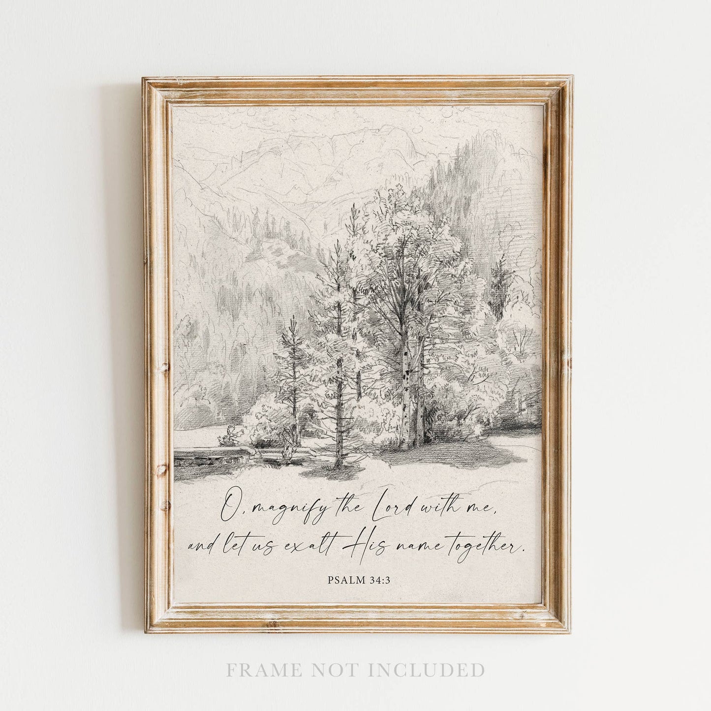 Magnify Him Christmas Holiday Wall Art Print Christian Decor: 8x10