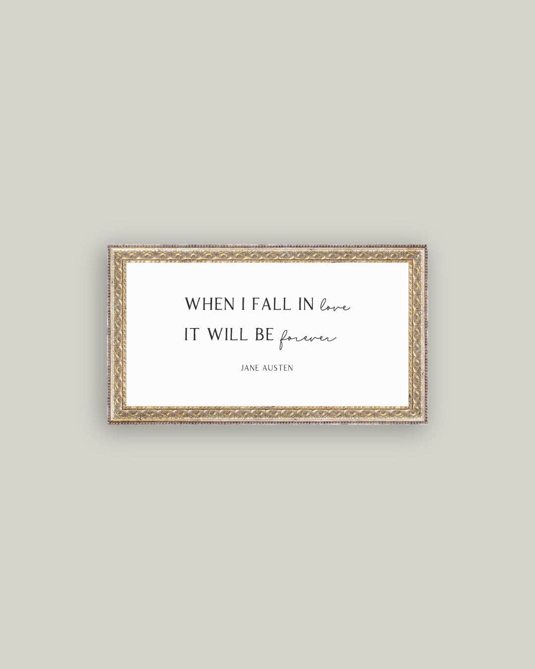 When I Fall In Love Framed Antique Print: 20x11