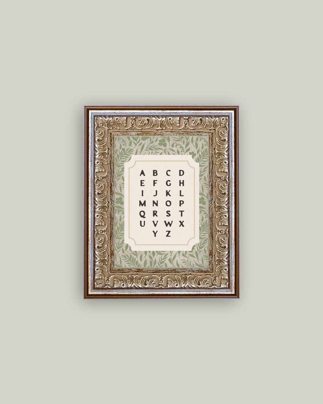 Alphabet Framed Antique Art: Mini Mini 5.5x7.5