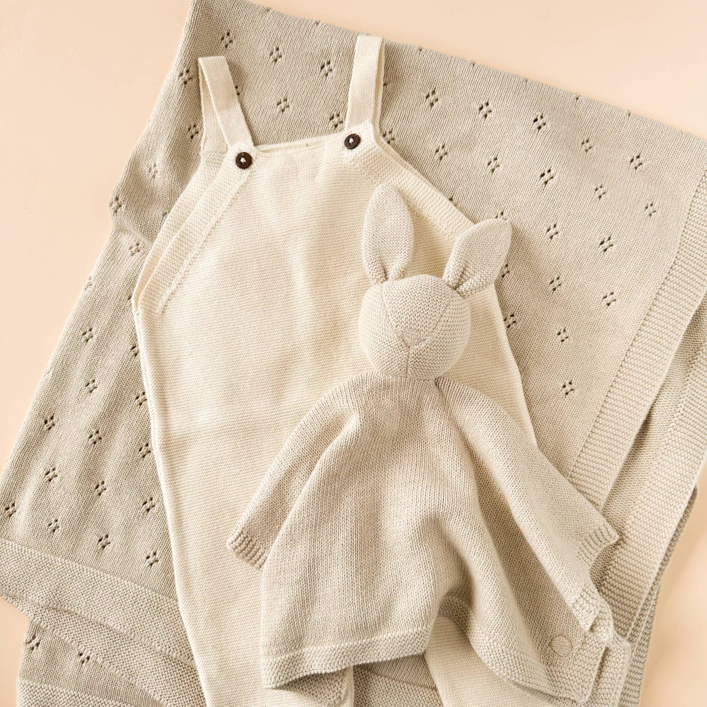 Baby Blanket Bunny Lovey Birch  Organic Cotton