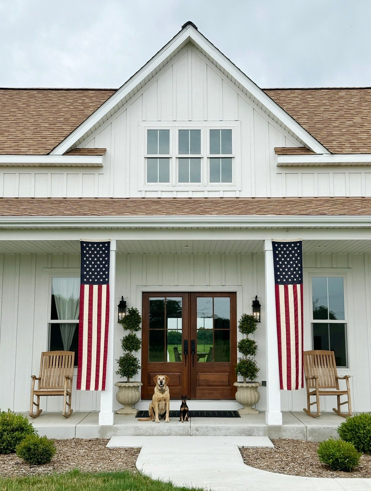 Long Vintage Style American Flag Banner