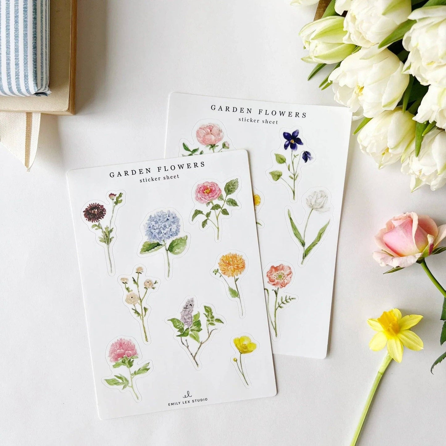 Garden flowers sticker sheets