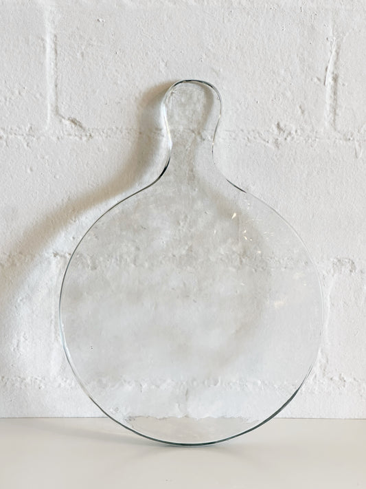 Clear Glass Round Cheese Chiller Board