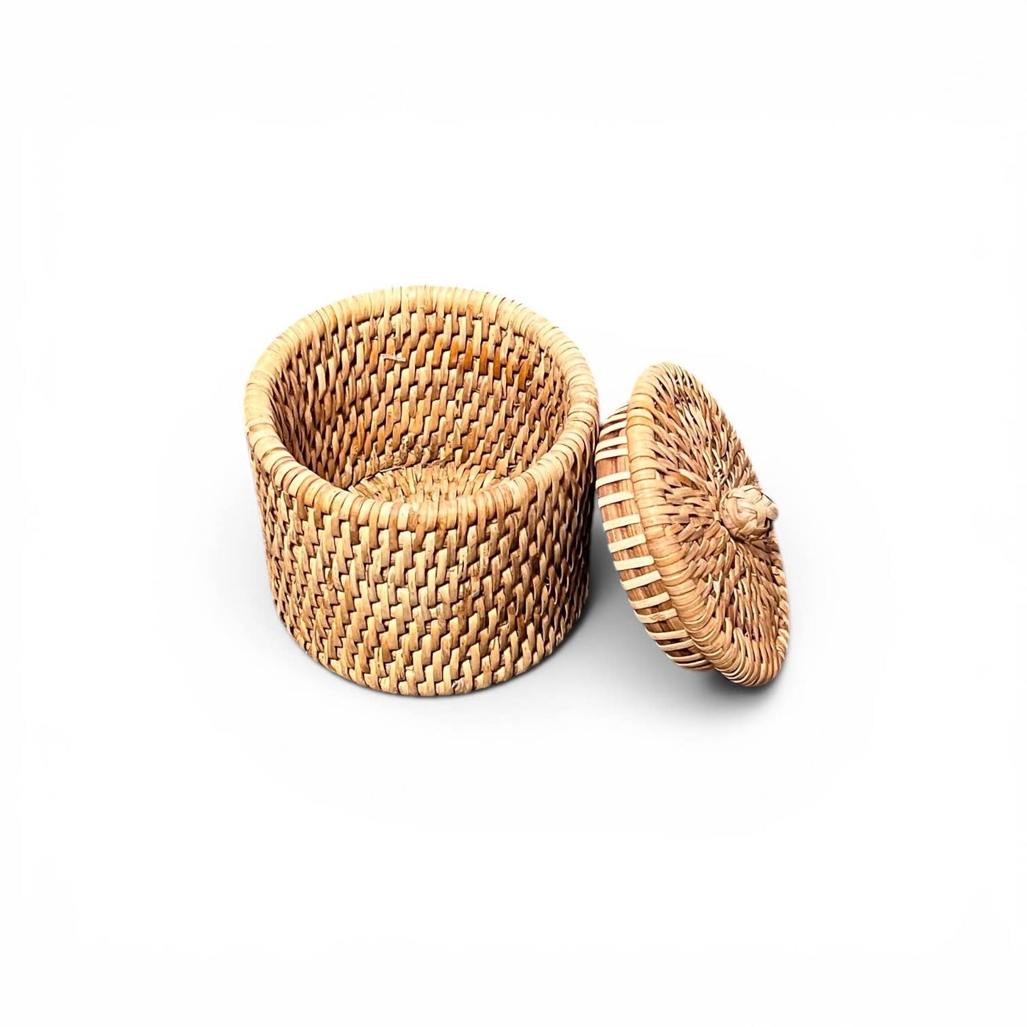 Small Bath Container w/ Knot finger grip  Brown