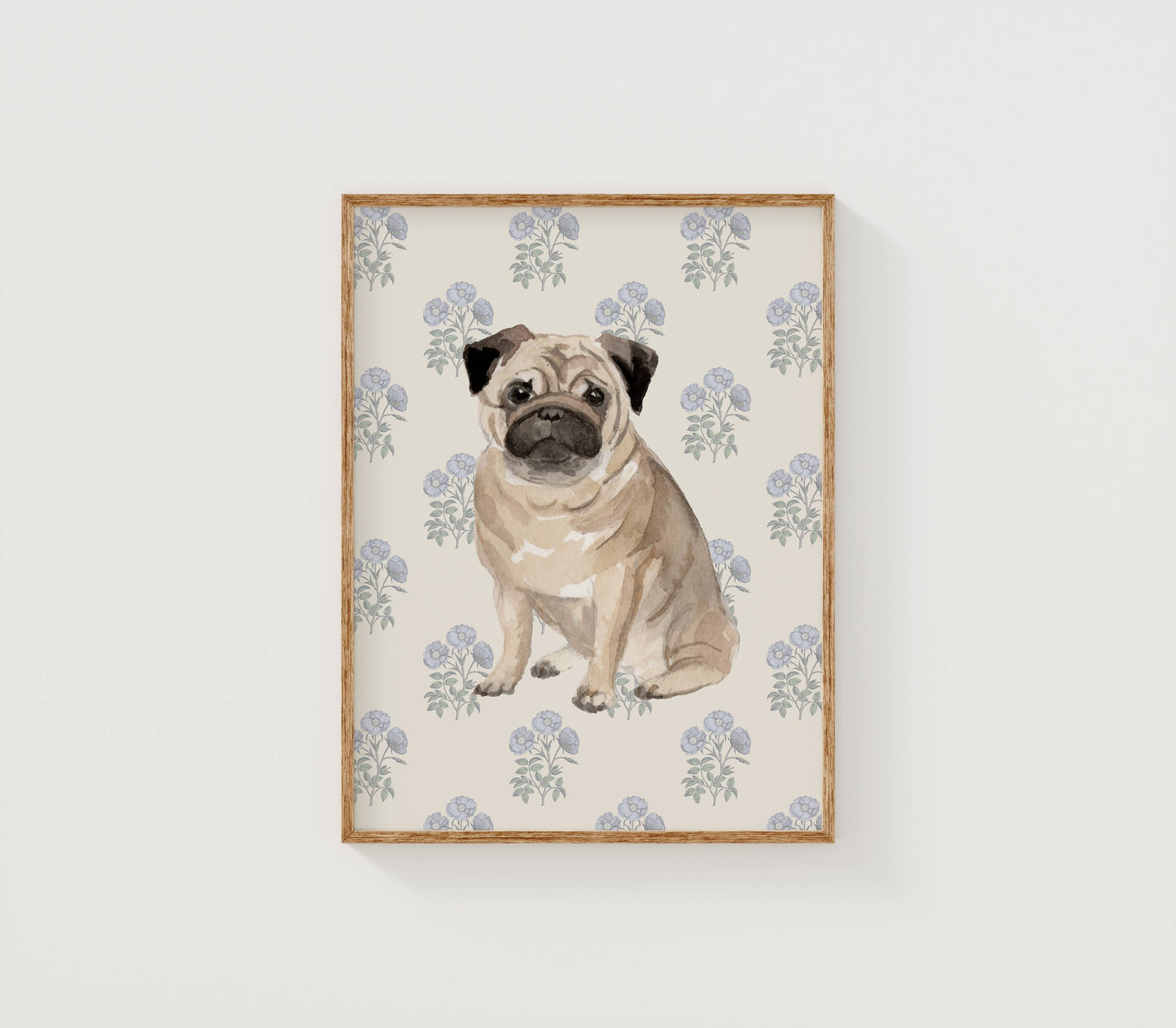 Pug Dog Art Print: 5" x 7" (vertical)