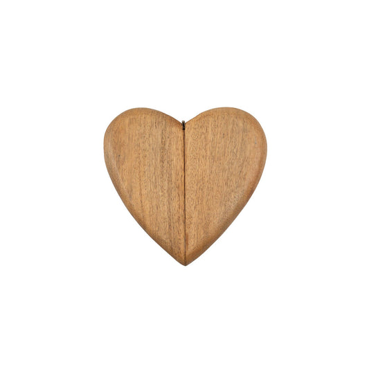 Wooden Heart Shape Magnet Ring Box  7"