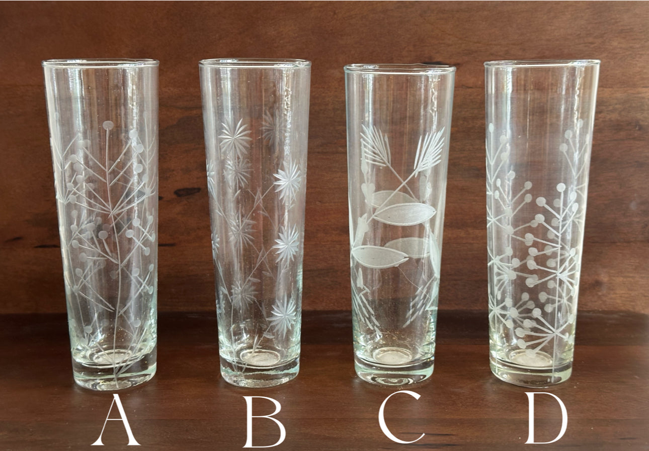 Hand-Blown Glass with Etched Botanicals