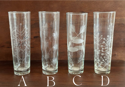 Hand-Blown Glass with Etched Botanicals