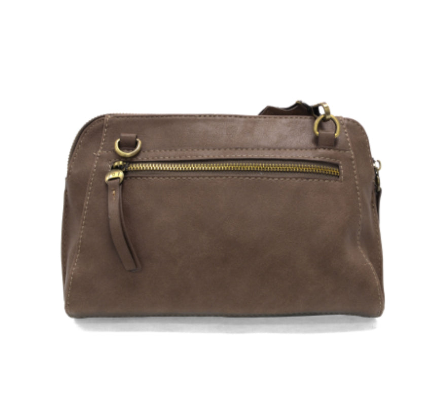 Taupe Gigi Crossbody with Woven Wristlet Strap