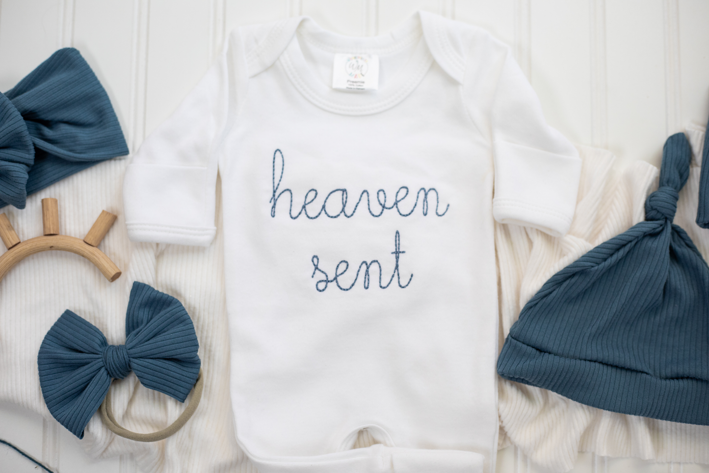 Baby Romper | Heaven Sent Blue: 0-3M / Romper Only