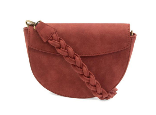Rust Luna Crescent Crossbody w/Braided Strap
