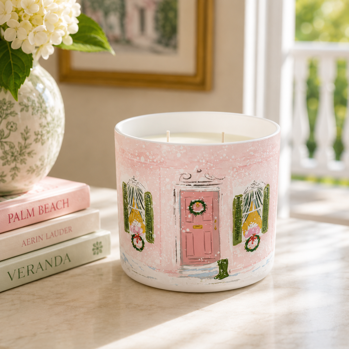 Mistletoe Lane| Hand Illustrated Soy Candle | Double Wick