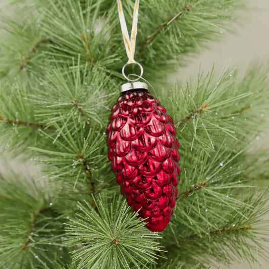RED PINECONE ORNAMENT