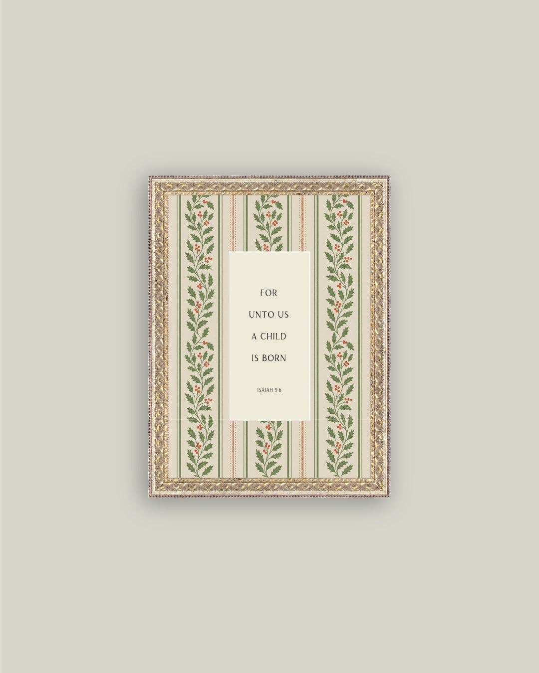 A Child is Born Framed Antique Art: 8x10