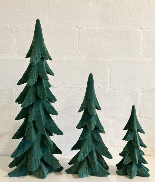 GREEN VELVET CHRISTMAS TREES