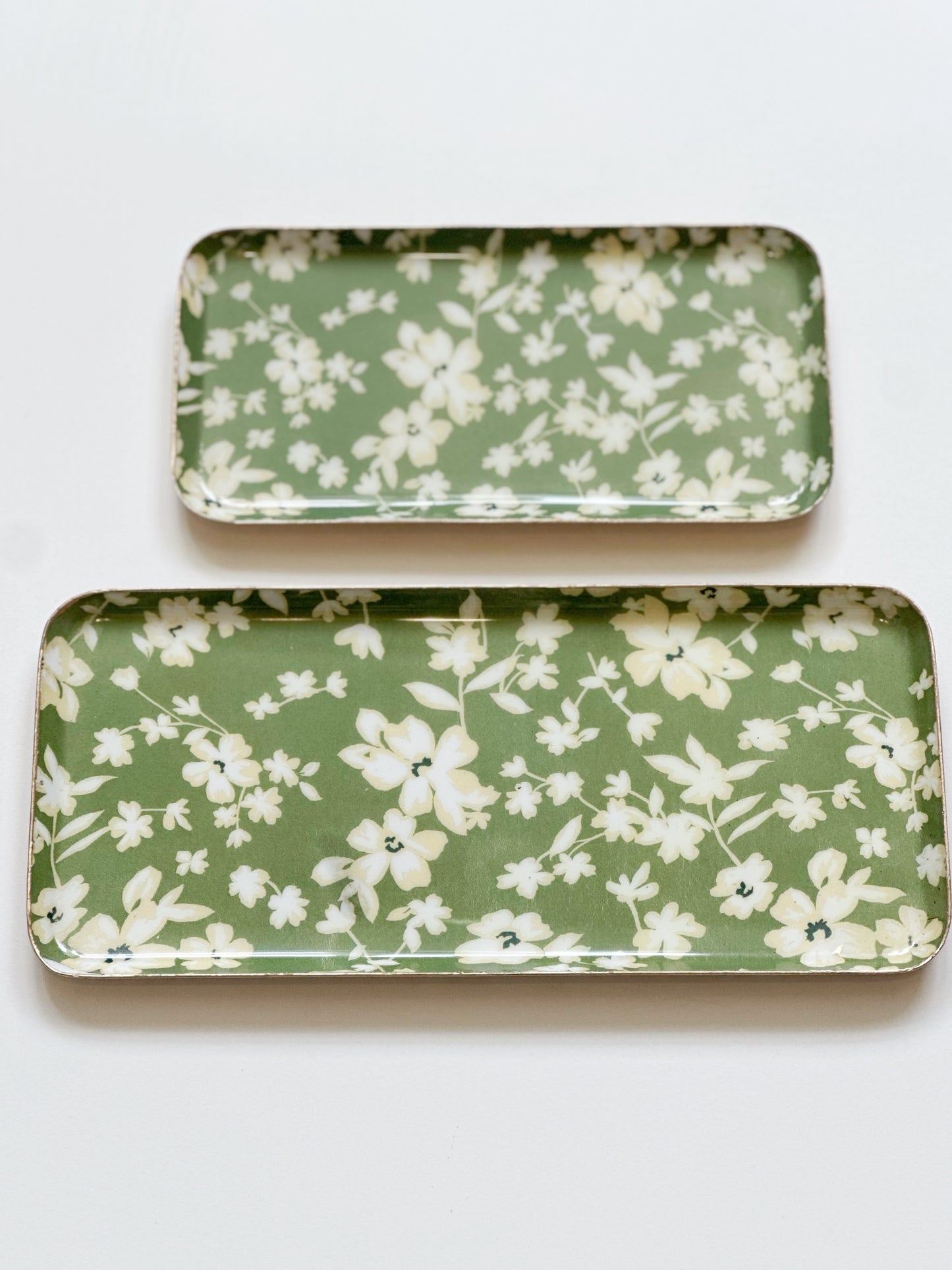 Green Floral Trays
