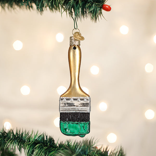 Green Paint Brush Ornament