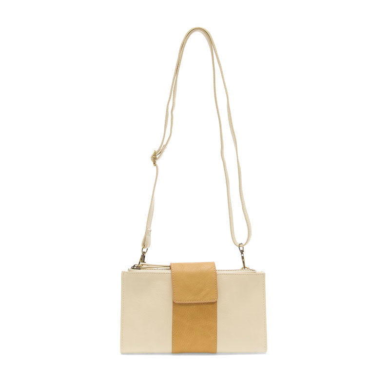 White & Tan Camryn Colorblock Wallet Crossbody