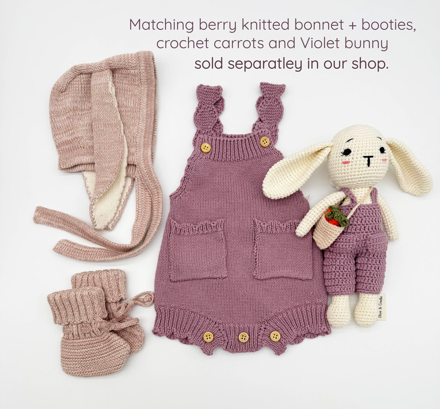 Easter Romper 3pc set | Violet Apricot: 0-3m