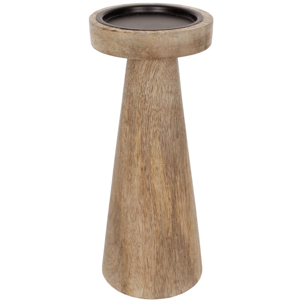 12" Wood Pillar Candle Holder