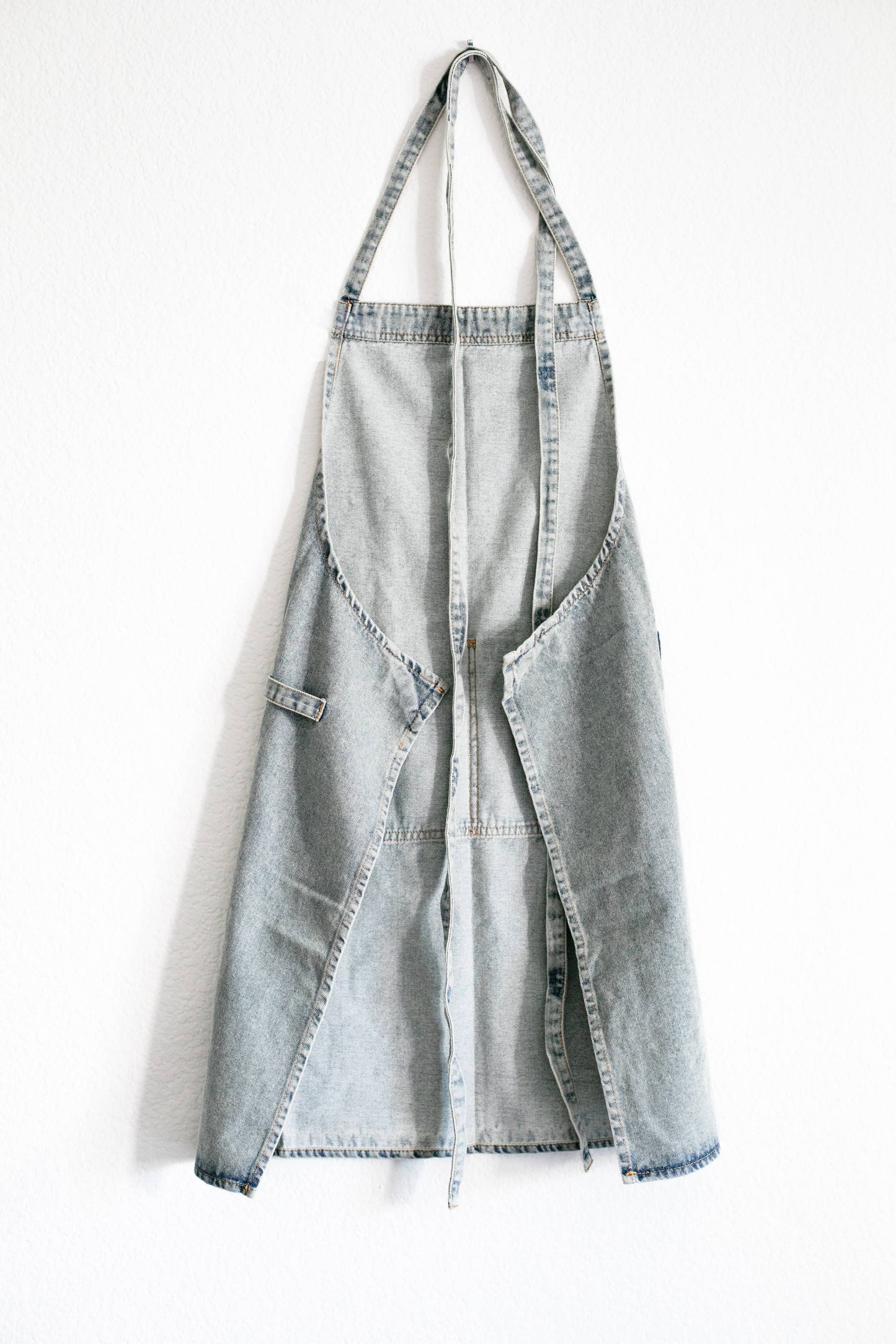 Washed Denim Apron: Light Blue